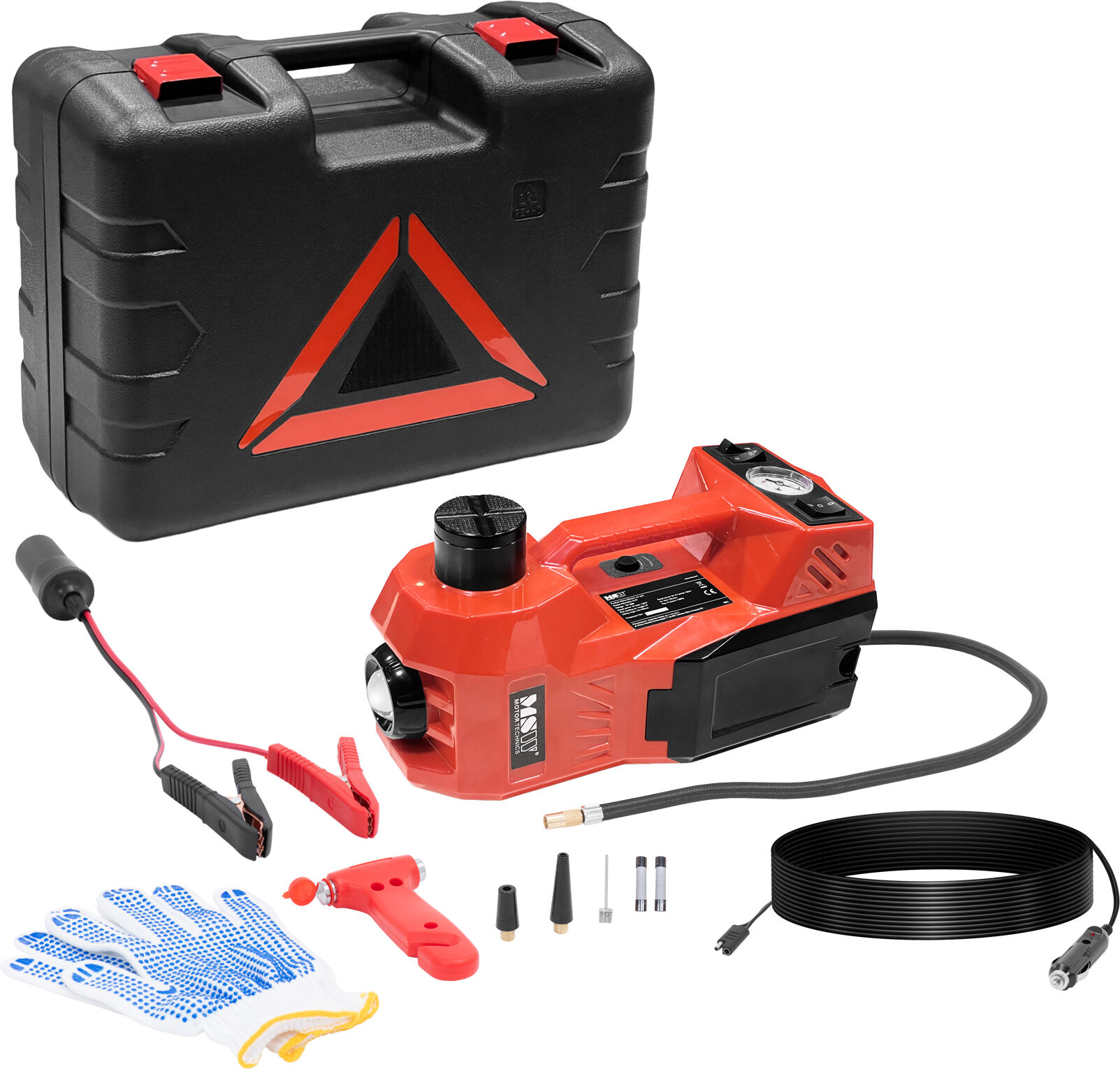 MSW Macaco elétrico para carros - 12 V - 5 t - kit de mudança de rodas - multifuncional MSW-ECJ-12-01
