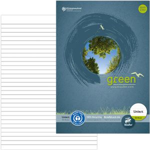 Staufen Briefblock Green 608585010, Recycling, A4, 70g/qm, ungelocht, 50 Blatt, liniert