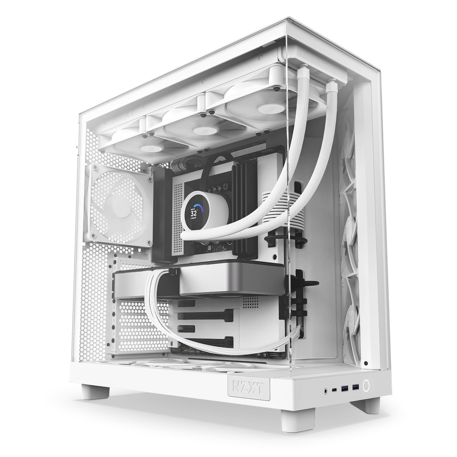 NZXT H6 Flow Gaming PC Gehäuse Midi-Tower Weiß Seitenfenster