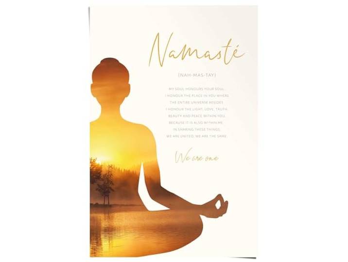REINDERS Poster, Namasté, Home Office, Poster, Wanddeko, Room Decor, Bilderdruckpapier, Grün, 91,5 x 61