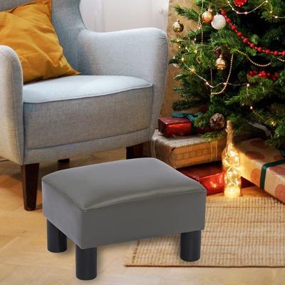 Adeco Small Rectangular Ottoman Footrest Stool Chair