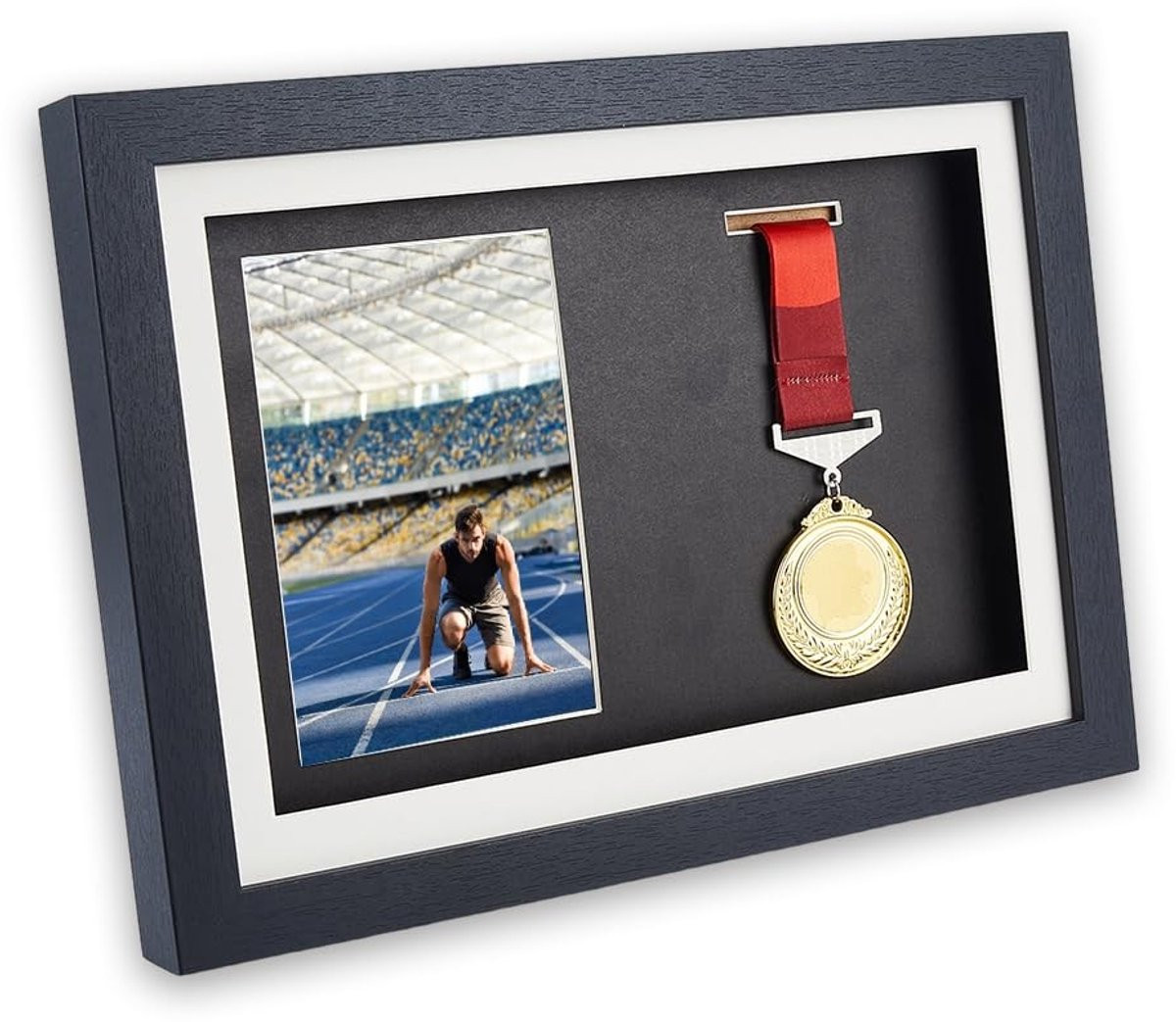Dailygoods Zwarte Medailles Vitrine Showcase - Medaille en Foto Display Frame