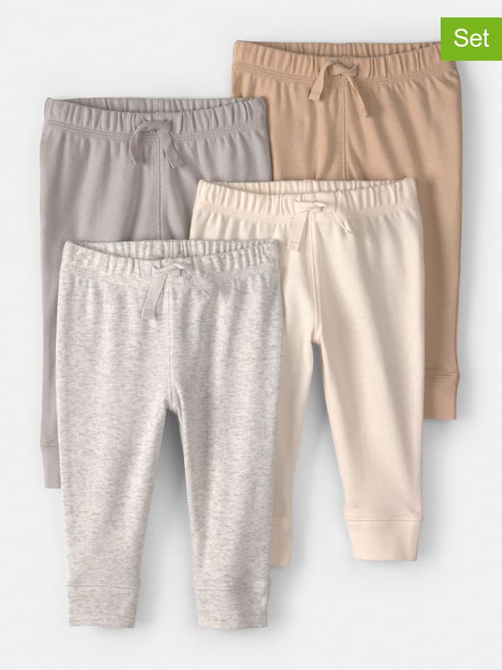 carter's 4er-Set: Sweathosen in Beige/ Grau - 80