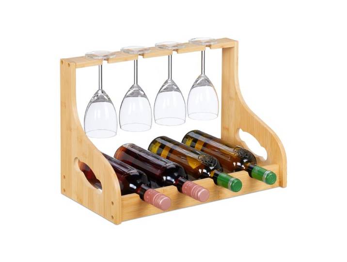 Relaxdays Weinregal mit Glashalter