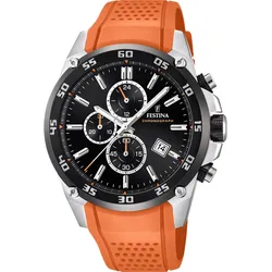 Festina Quarz Herren The Originals F20330/4 - schwarz,orange - 47.0mm