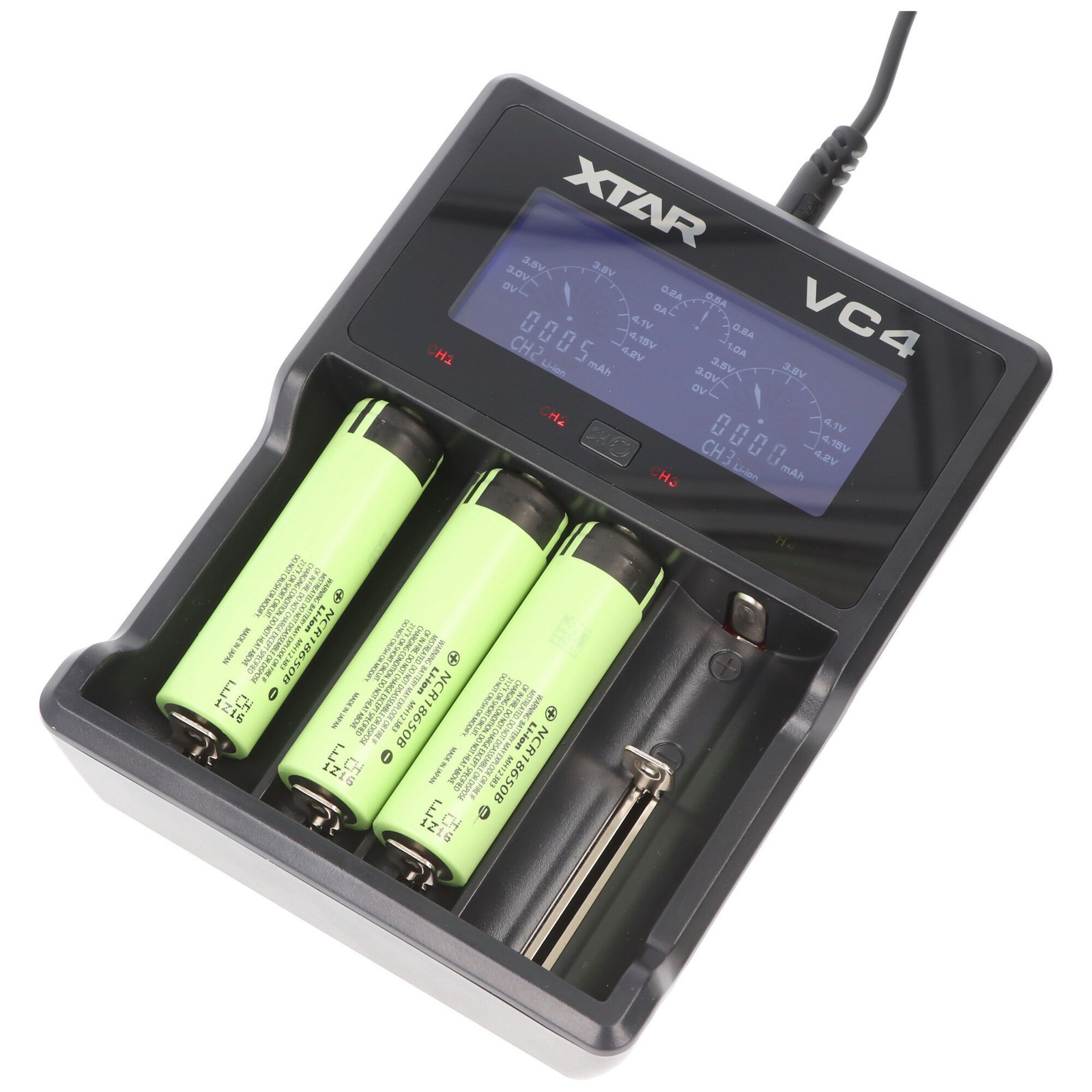 Panasonic NCR18650B Li-Ion batterij 3400mAh met Quick charger, 3 stuks