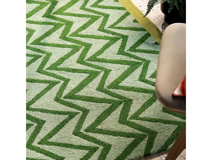 Hochwertiger In-/Outdoor Designer Teppich „Dhurrie Green“, verschiedene Grössen Multicolor SCION