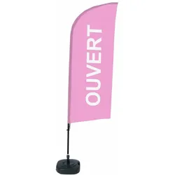 Showdown Displays Beachflag Alu Wind Komplett-Set Geöffnet Pink Französisch