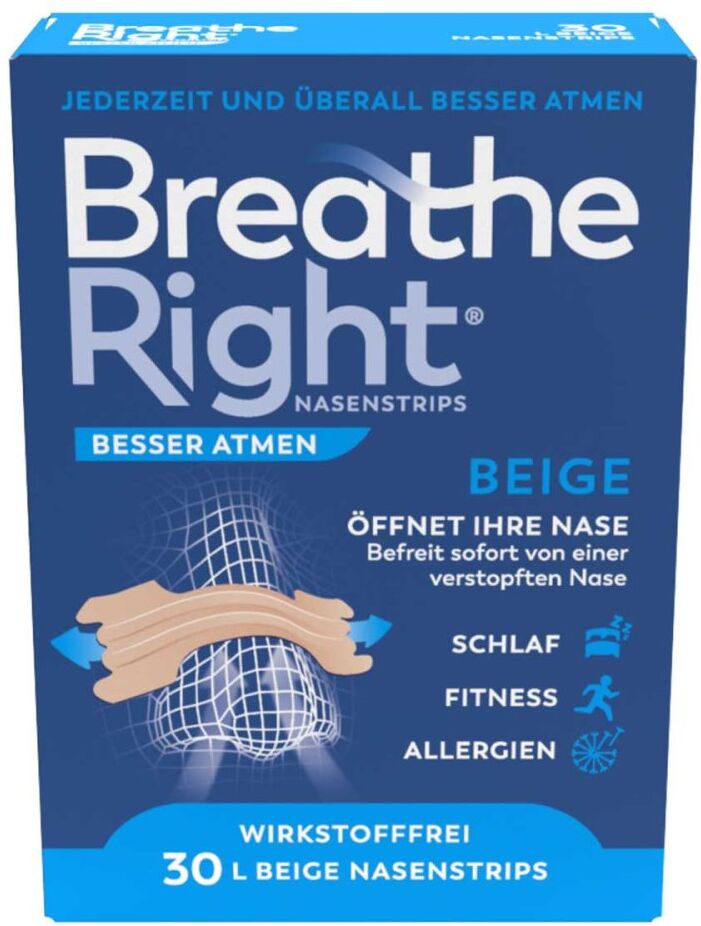 Besser Atmen Breathe Right Nasenstrips Beige Groß