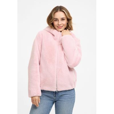 Winterjacke FRIEDA & FREDDIES "Frieda & Freddies Fake-Fur-Jacke mit Kapuze", Damen, Gr. 38, rosa (rose garden), 100% Polyester, Jacken Winterjacke