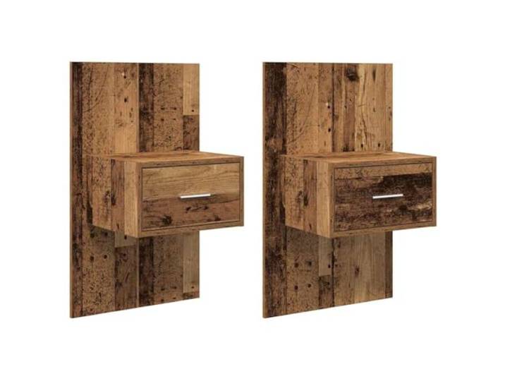Heofavd Nachttisch 2er Set Wandmontage Altholz 50x32,5x80 cm