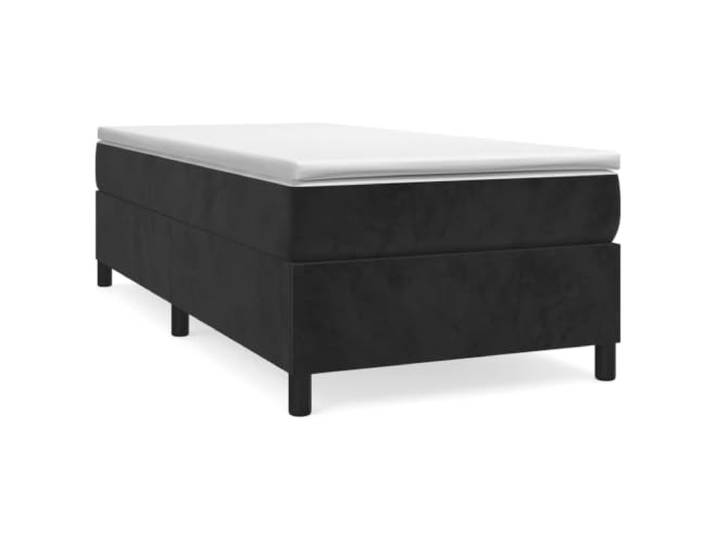 PUGYNBK Boxspringbett aus Samt, 90 x 190 cm Taschenfederkernmatratze, mittelhart, Lattenrost aus Holz, inkl. Montageanleitung