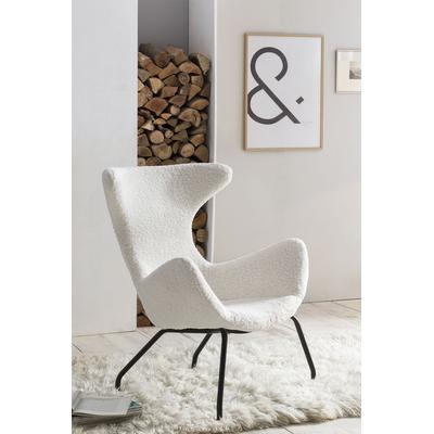 Relaxsessel SALESFEVER "Komfortabler Sessel zum Entspannen", weiß, B:77cm H:95cm T:62cm, 100% Polyester, Metall, Sessel, Relaxsessel, Umhüllt von kuscheligem Teddyfell