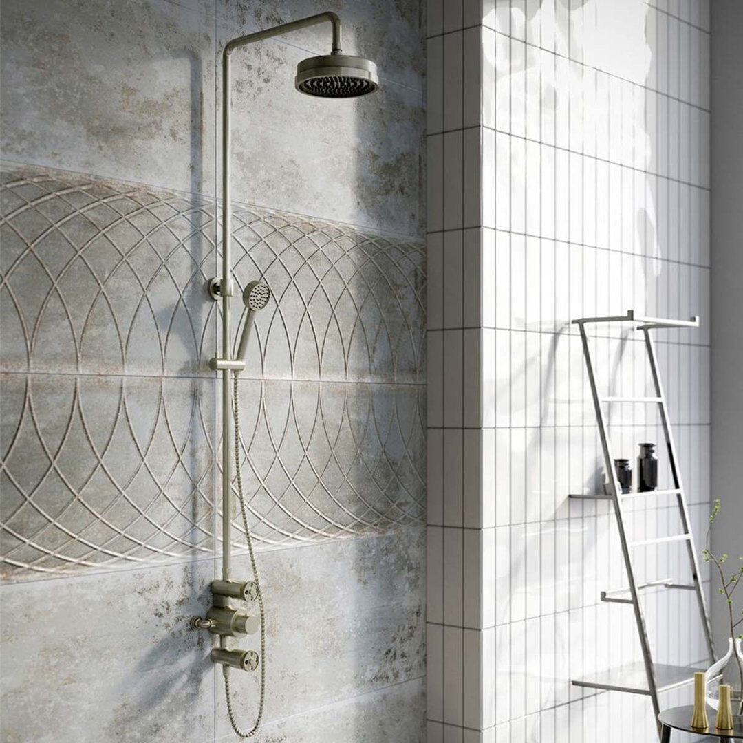 White Stone Robin Exposed Valve Shower Pack - Brushed Gold Brushed Nickel 10cm H X 20cm W X 37cm L