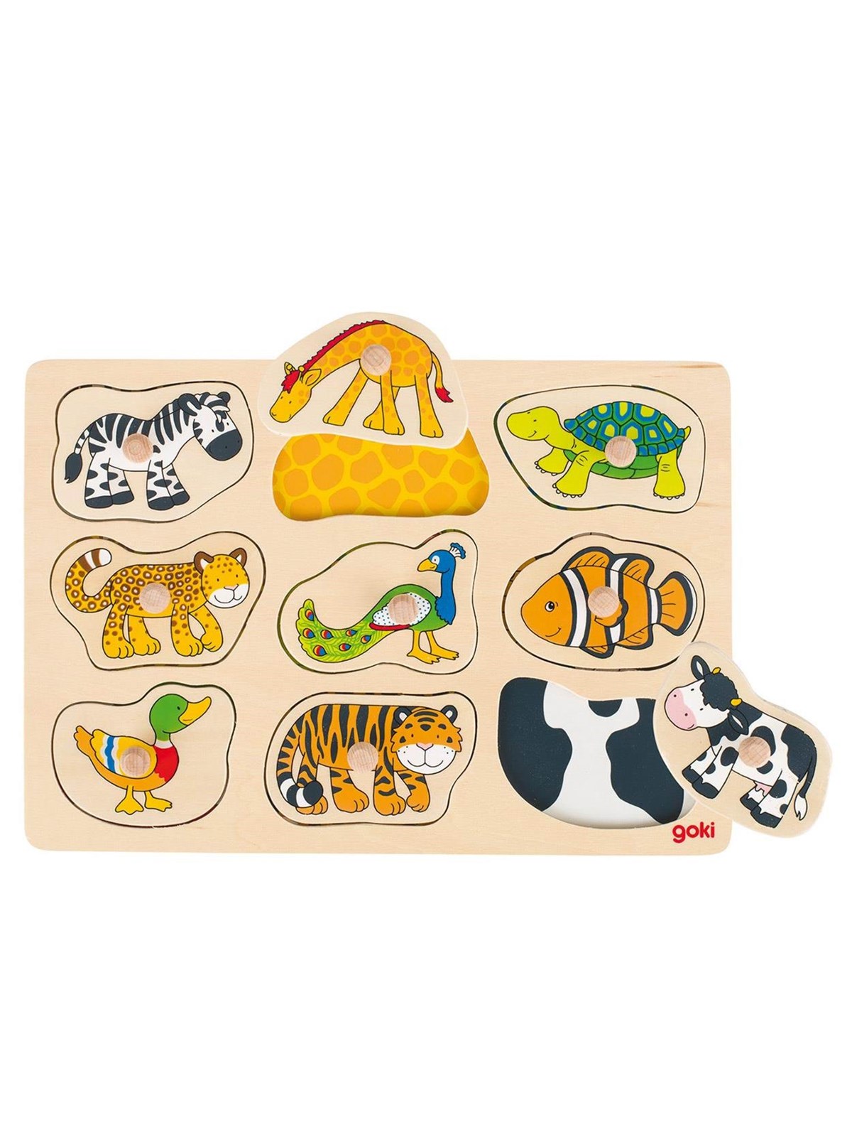 Goki Wooden Animal Bubble Puzzle 9pcs. Holz