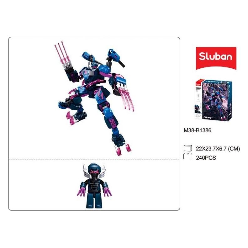 Sluban Exosuit Mecha Blau Claws 240 St. Klemmbausteine - Bauspielzeug M38-B1386 (M38-B1386)