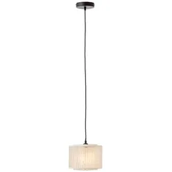 BRILLIANT Lampe, Odar Pendelleuchte 22cm schwarz/beige, 1x A60, E27, 42W, Kabel kürzbar / in der Höhe einstellbar
