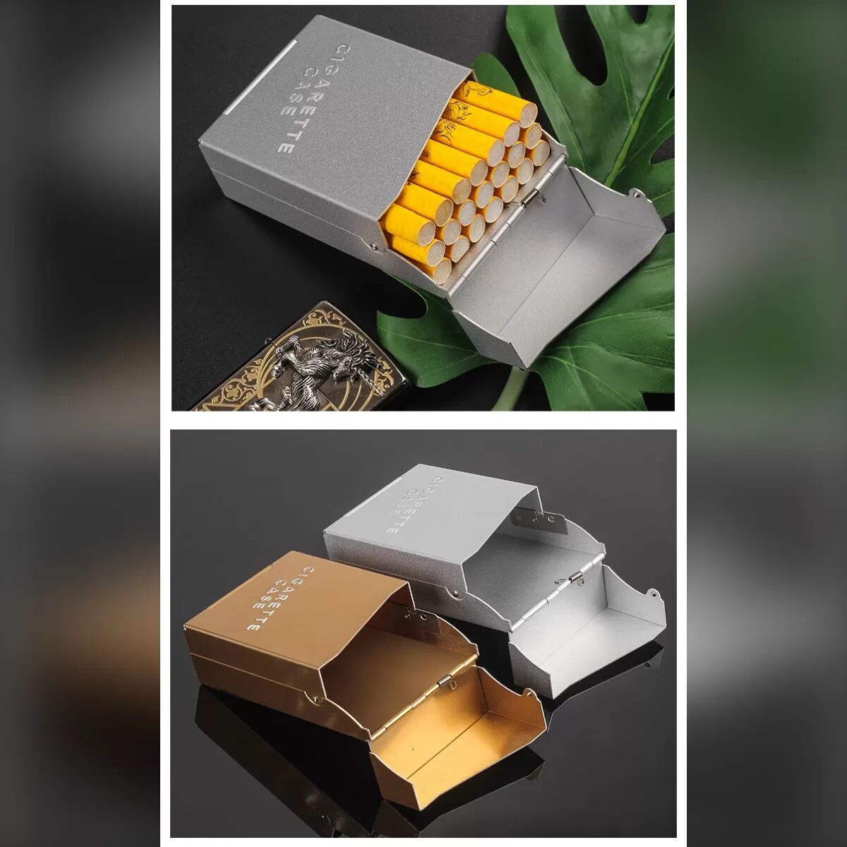 INF Étui à Cigarettes Slim Automatique en Alliage d'Aluminium - Contient 20 Cigarettes