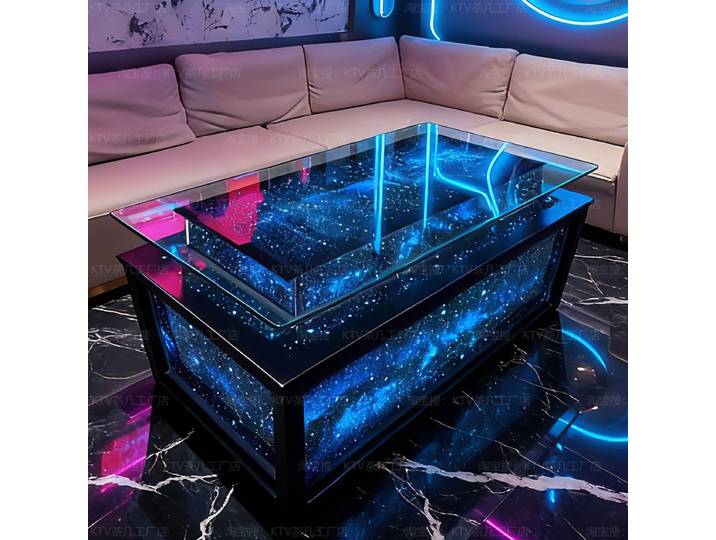 Table basse en verre trempé lumineux, couleur et taille personnalisables, design de présentation, salon, accessoires pour la maison