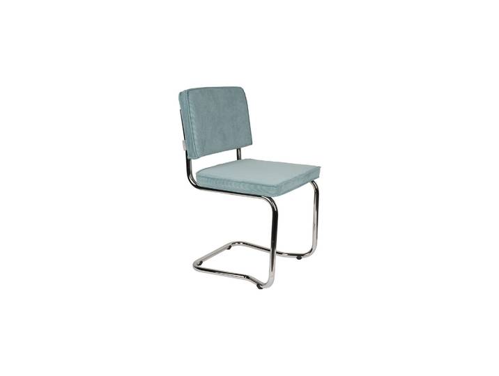 Chaise en tissu bleu Ridge Kink Rib
