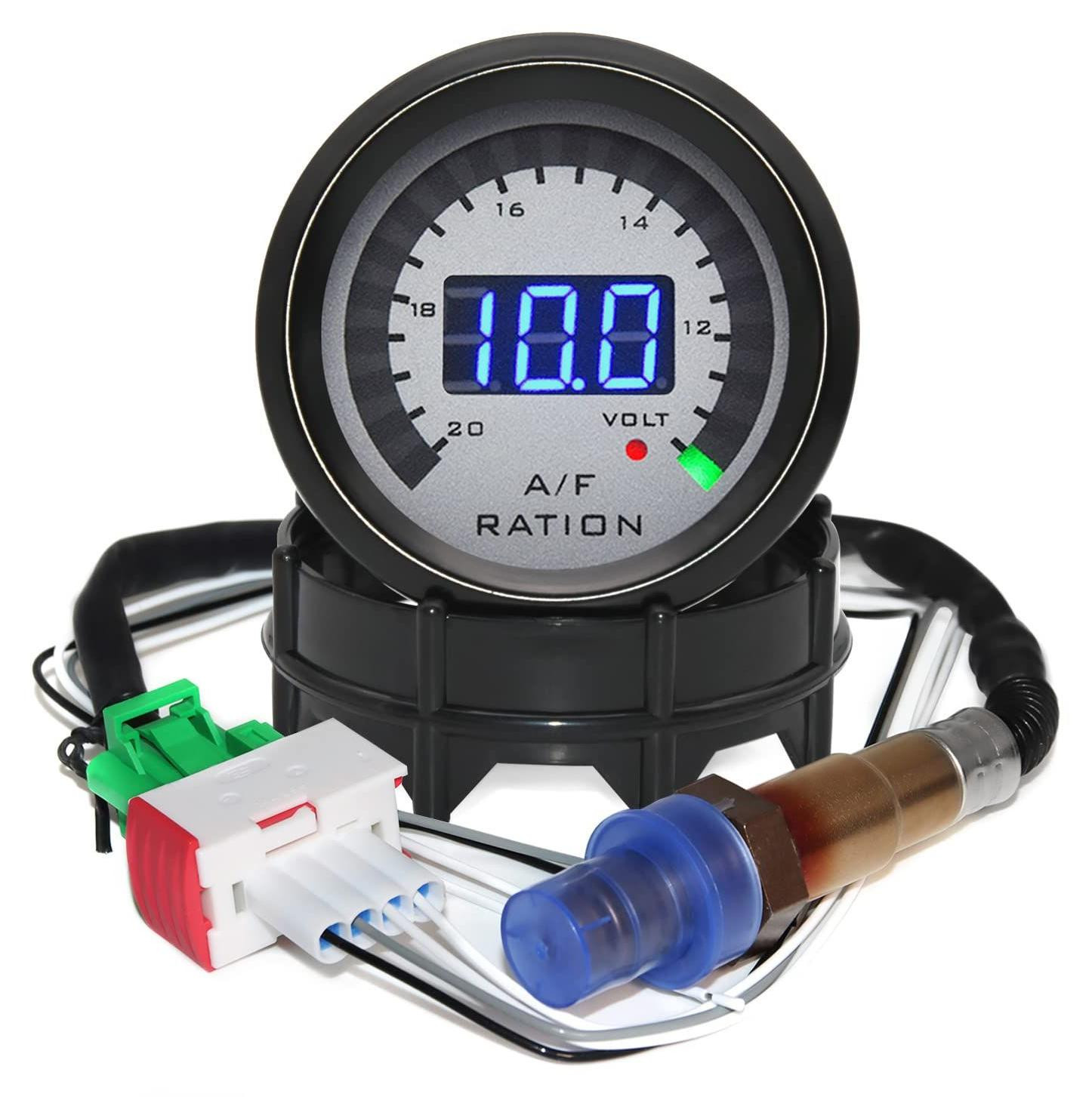 Digitale Air Fuel Ratio gauge 52 mm met O2-zuurstofsensor voor 12 V auto