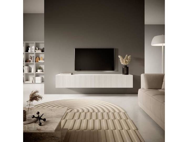 Meuble Tv - Blanc - Veldio - 175 cm