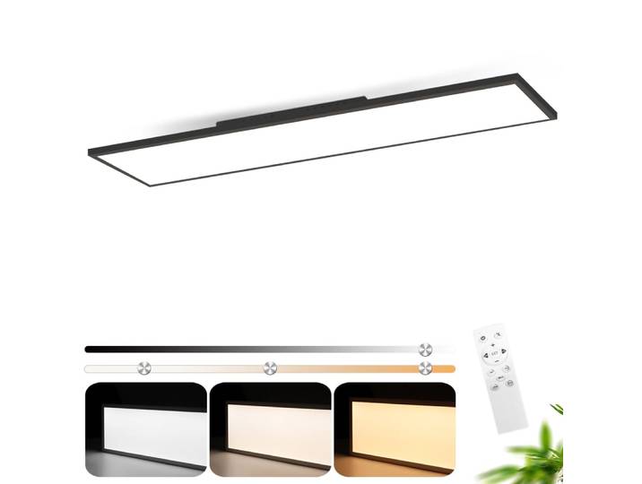 Christina - plafonnier led en métal, coloris noir, l 120 cm