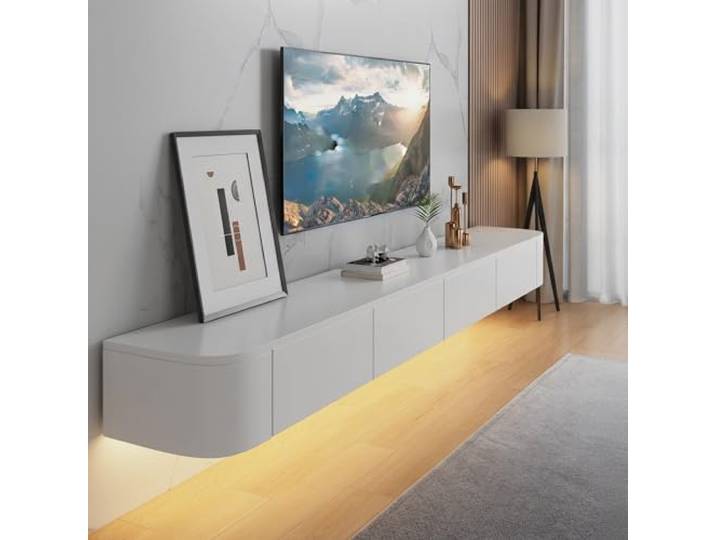 YINXSLO TV Lowboard Hängend mit Schublade für Wohnzimmer Modern Tv Board Hängend, Kiefernholz Tv Schrank mit Großzügigem Stauraum für Wohnzimmer und Schlafzimmer