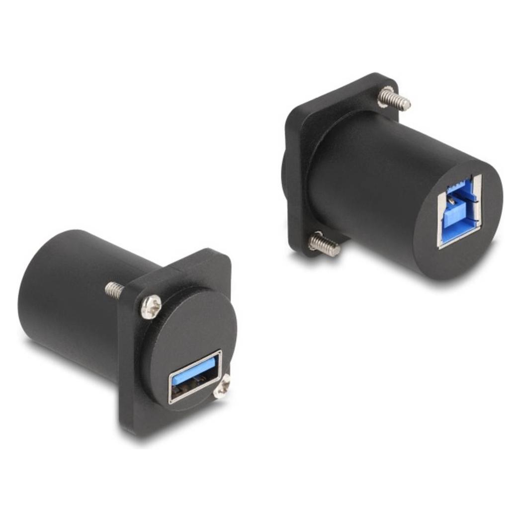 Delock D-Typ Modul USB 5 Gbps Typ-A Buchse zu Typ-B Buchse mit Schrauben schwarz (88108)