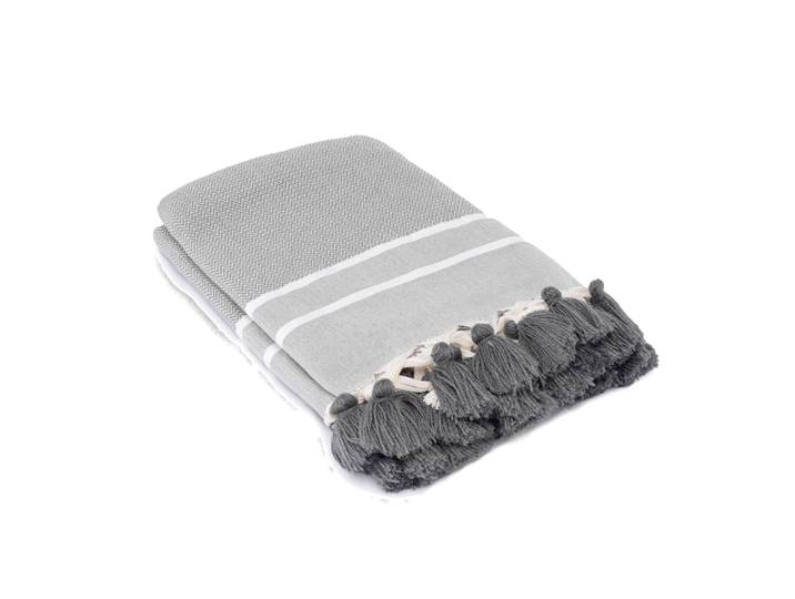 Plaid coton gris moyen 160x250