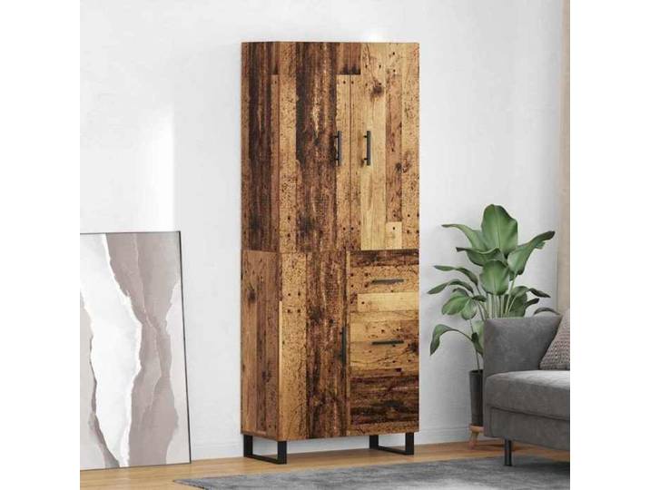 NEW 2026  Haut Armoire lot de 2 moderne BUFFET BAS Bois Ancien 69 5x34x180 cm L1822