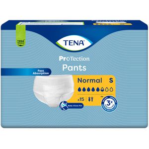 TENA Inkontinenz-Pants ProTection Normal, Unisex, Größe S (65-85cm), Einweg, 5,5 Tropfen, 15 Stück