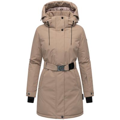 Wintermantel NAVAHOO "Frostkuss 14", Damen, Gr. XXXL(46), beige (taupe), Obermaterial: 100% Polyester. Innenfutter: 100% Polyester. Wattierung: 100% Polyester. Ärmelfutter: 100% Polyester, figurumspielend ca. Mitte Oberschenkel, hoch geschlossener...