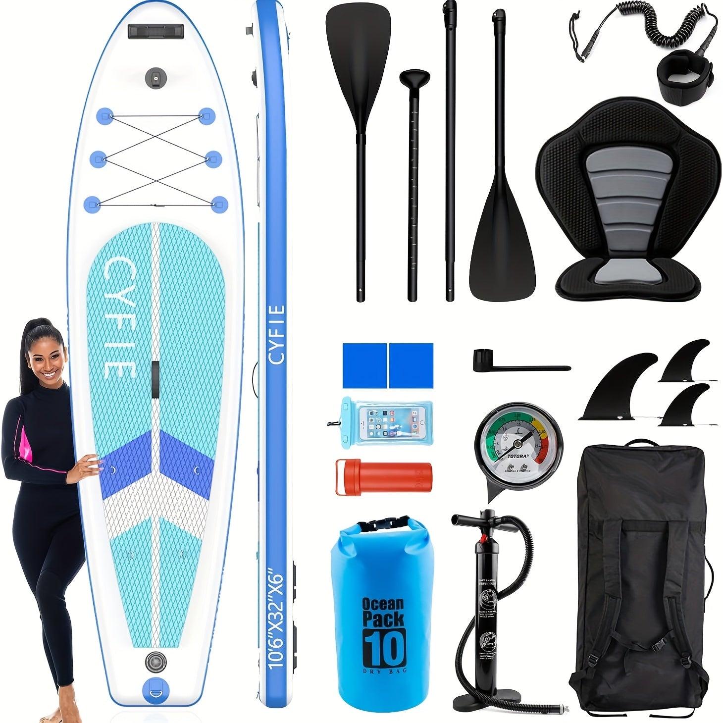 Stand-Up-Paddle-Board - Aufblasbares SUP-Board mit komplettem Zubehörset - 320x81x15 cm - Tragfähigkeit: 160 kg