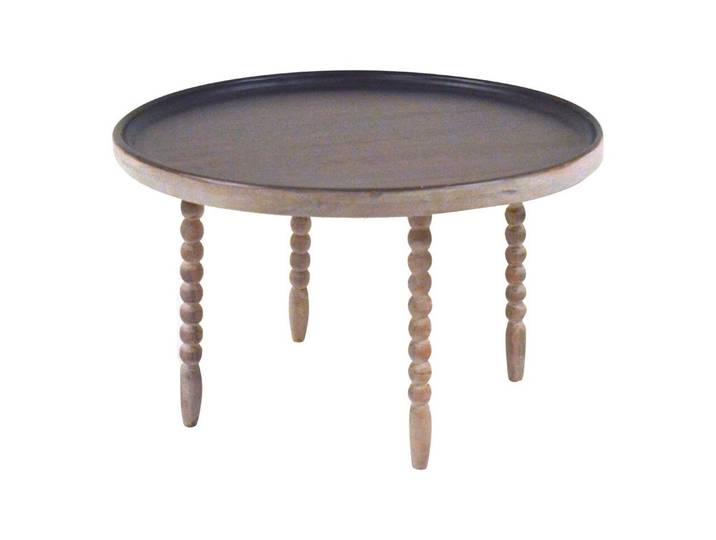 loft24 Wohnzimmertisch Kayak - Couchtisch Sofatisch Ablagetisch Beistelltisch, Couchtisch, rund, Mangoholz, gedrechselte Beine