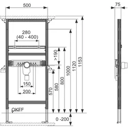 TECE, Zubehör Sanitärinstallation, TECEprofil Waschtischmodul 1120 mm mit UP-Geruchsverschlu 9310004