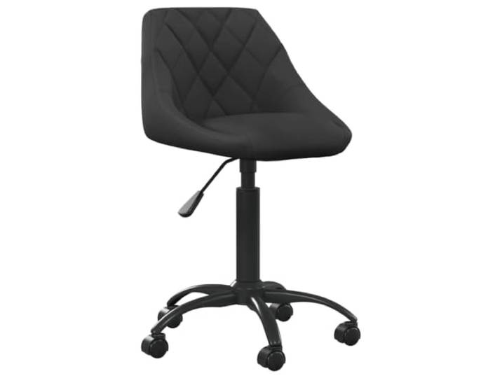 KLGBNCVE Esszimmerstuhl Schwarz Samt, Verstellbar mit Rollen Gasdruckfeder,360 Grad schwenkbare Rollen,Stahlgestell,110 kg pro Sitzplatz