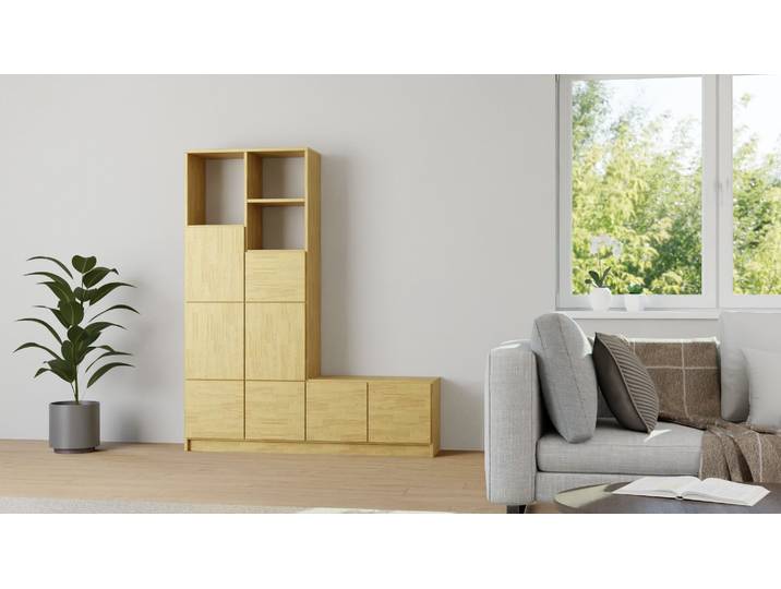 Modernes Regalsystem Eiche Natur geölt