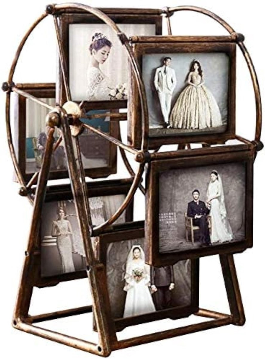 Roterende Reuzenrad Fotolijst in Vintage Stijl voor 12 Foto's