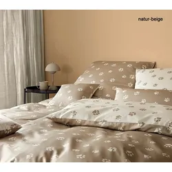 Elegante Bettwäsche Paws - 135x200 cm + 80x80 cm	natur-beige