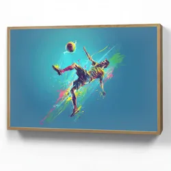 NACHTTISCHLAMPE MIT AKKU Fußballer - Farbspritzer - Farbenfroh - Ball 90x60 cm