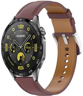 Everyday Crate Huawei Watch GT 4 46mm Genuine Leather Watch Band 22mm Quick Release Replacement Strap dark Brown