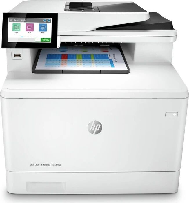 HP Color LaserJet Managed MFP E47528f   Weiß - Refurbished