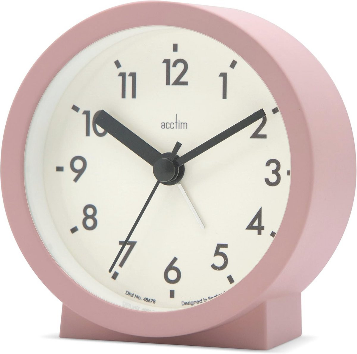 Moderne Analoge Wekker in Stoffig Roze