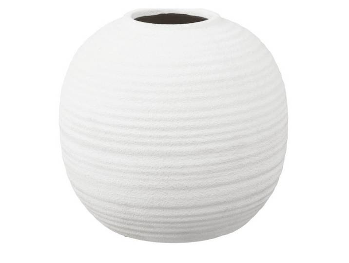 Vase Vase, Weiß, Keramik, Kugel, 28.5 cm, Dekoration, Vasen, Keramikvasen