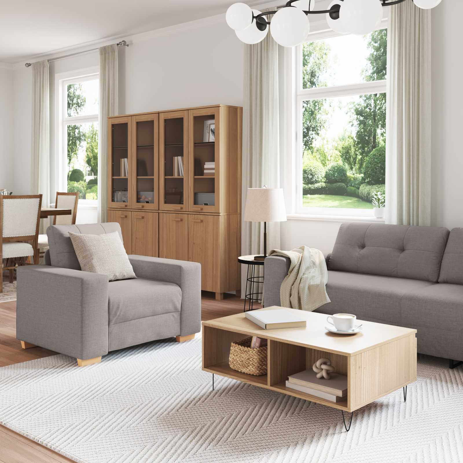 vidaXL Canapé 3 pc Taupe tissu