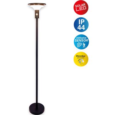 LED Solarleuchte NÄVE "Nora", schwarz, H:139cm Ø:21cm, Leuchten, inkl. Bewegungsmelder, stufenweise dimmbar, H: 139cm, warmweiß