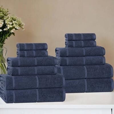Superior Mile Smart Twist Viscose Cotton Blend 12 Piece Towel Set