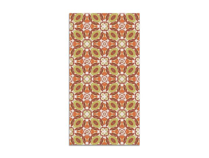 Tapis vinyle tuile kaléidoscope oriental orange 120x170cm
