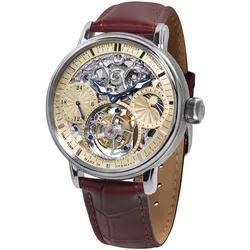 Poljot International 3360.T05 Herrenuhr Tourbillon Skeleton Braun/Zweifarbig
